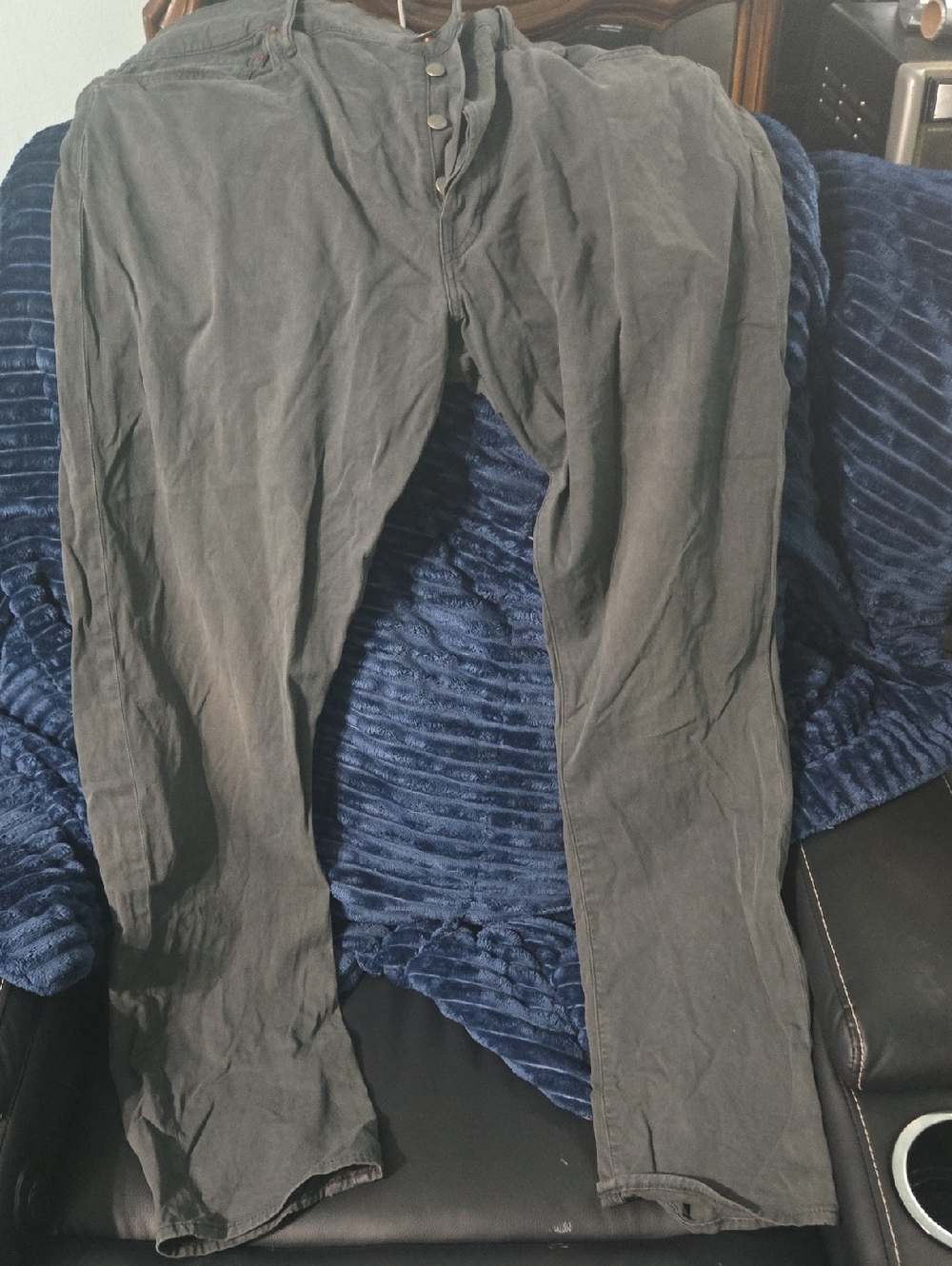 Ralph Lauren Gray Button-Fly Chinos